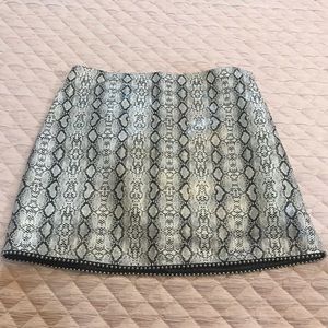 snake print mini skirt